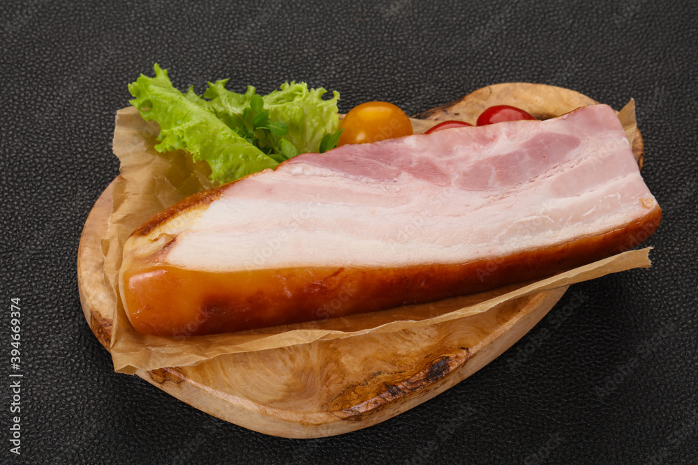 Smoked pork breast with salad leaves Smoked pork breast with salad leaves