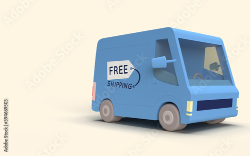 Illustration d'un véhicule de livraison . concept de livraison de colis à domicile rapide et sympathique