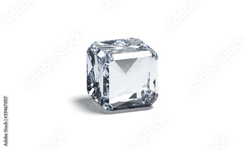 Blank faceted diamond cube mock up, isolated