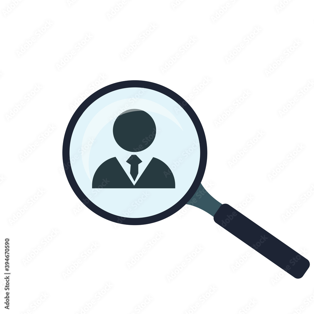 Search for job symbol with magnifying glass Search for job symbol with magnifying glass