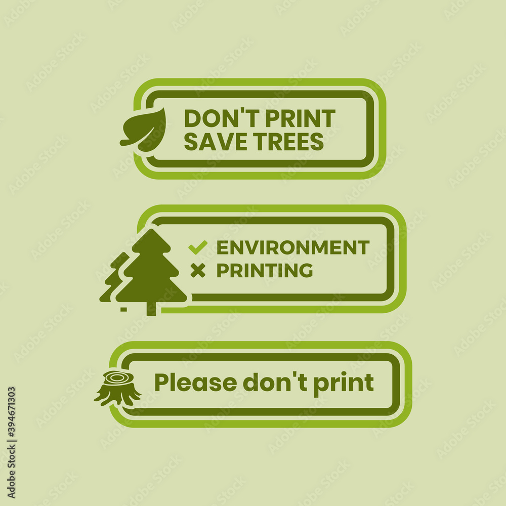do-not-print-save-trees-vector-illustration-email-notification-stock