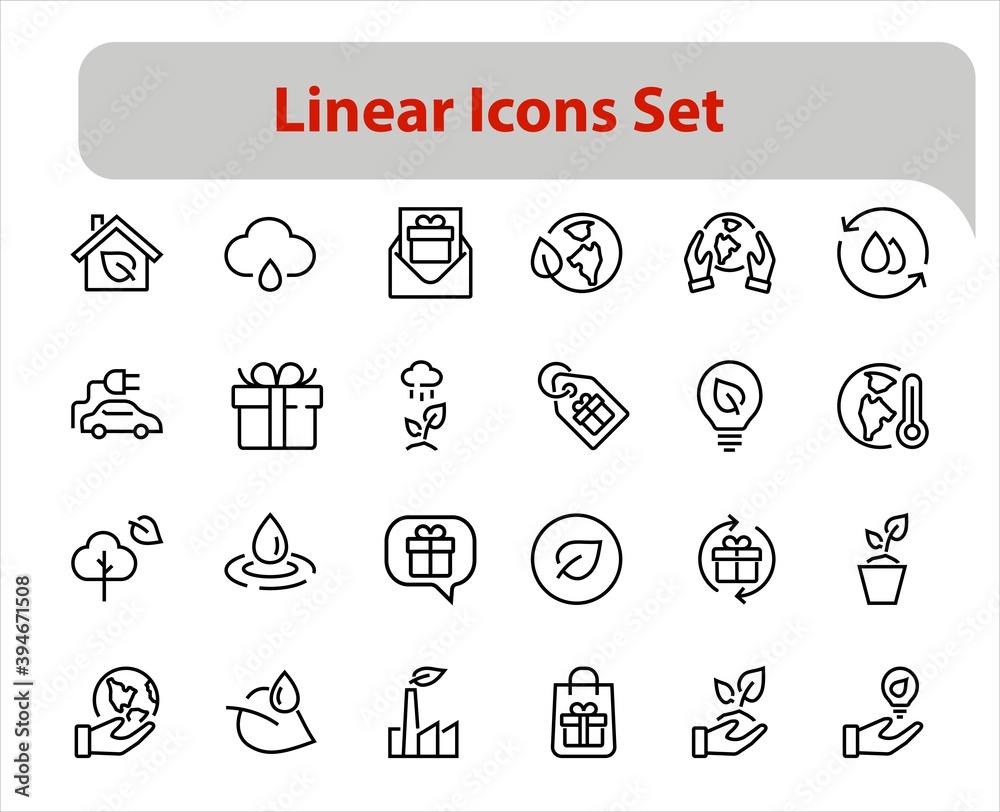 set of ECOLOGY icons, vector lines contains such icons as an electric car, global warming, forest, eco, watering plants, plants and much more. Editable stroke, ecology