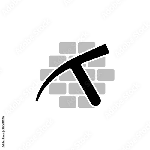 Paver Roadworker Logo Hammer