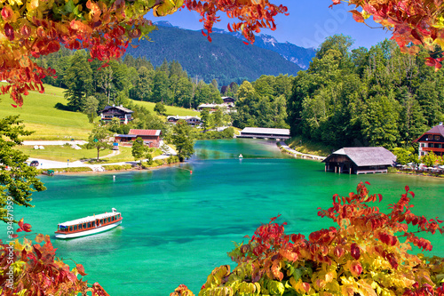 Konigssee Alpine lake coastline view