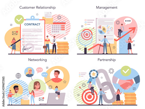 Networking concept set. Customer relations idea. Business collaboration © inspiring.team