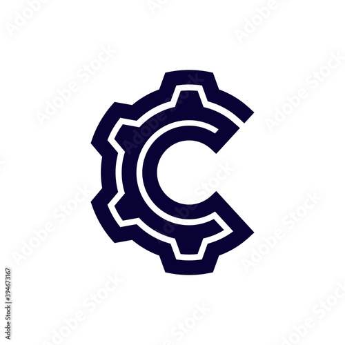 Vector Letter Line C Cog