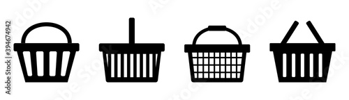 Shopping basket icons.Set of shopping basket icons on a white background.Vector illustration.