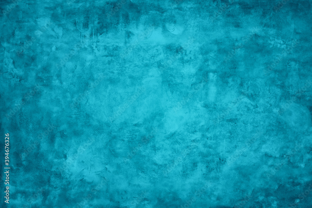 Grunge blue wall texture plaster background.