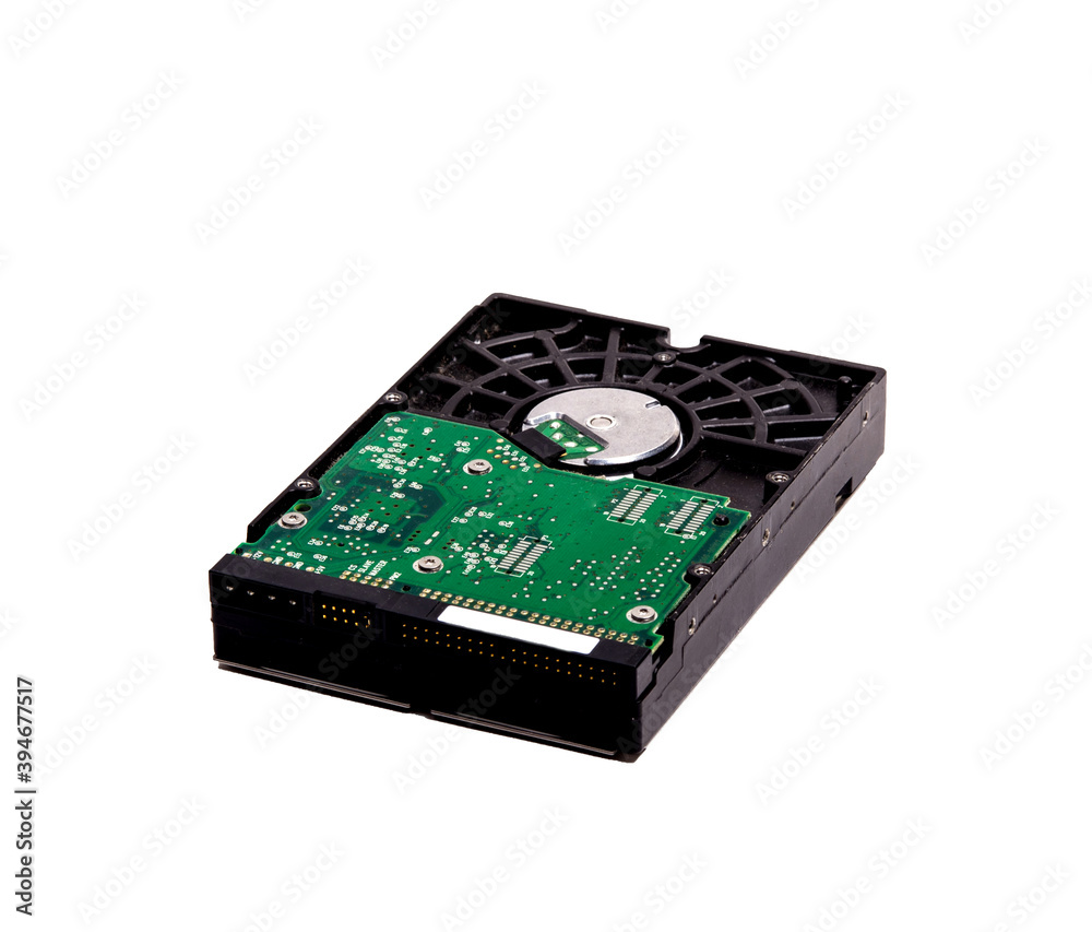 Hard drives control scheme for storing information on a white background, isolated, space for text, electronics Hard drives control scheme for storing information on a white background, isolated, space for text, electronics