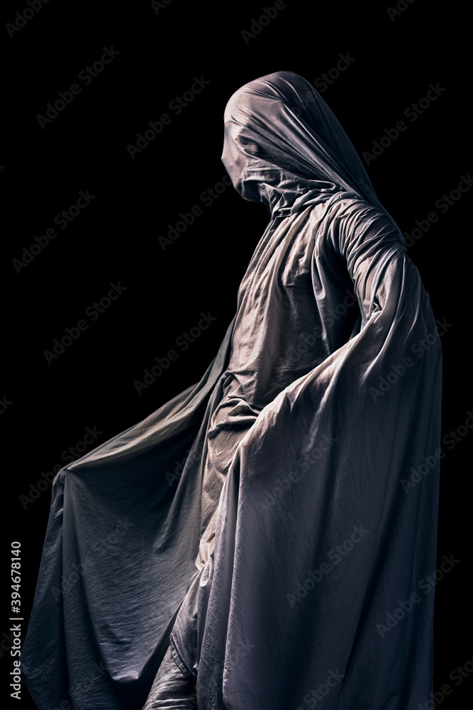 Scary ghost isolated on black background with clipping path Scary ghost isolated on black background with clipping path