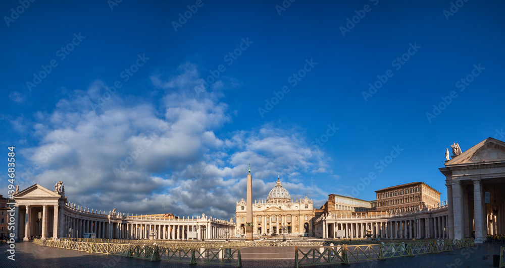 Piazza San Pietro panorama Rome Italy