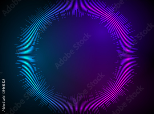 Color music equalizer - Sound waves abstract - purple background for different joyful events. Vector illustration eps 10 can be used presentation template, brochure layout page, cover magazine moskup photo