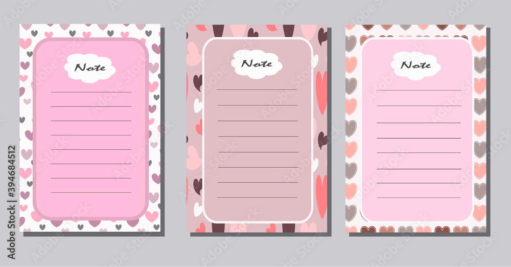 A set of templates for planning, writing notes. Vector illustration. For notebooks, sketchbooks, scrapbooking and memo notes, planners and diaries. A set of templates for planning, writing notes. Vector illustration. For notebooks, sketchbooks, scrapbooking and memo notes, planners and diaries.