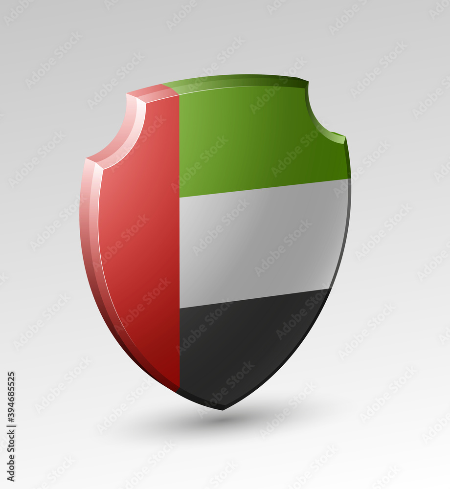Design volume Shield illustration banner with Abstract Background Flag ...