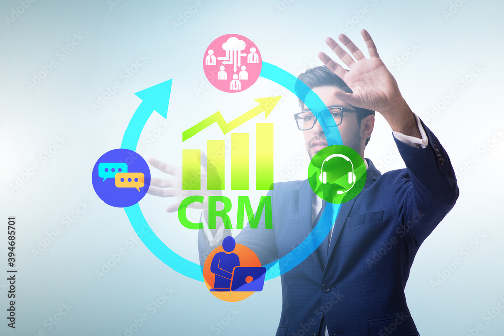 CRM custromer relationship management concept with businessman CRM custromer relationship management concept with businessman