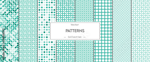 Εκτύπωση καμβά Collection of geometric seamless vector patterns