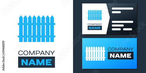 Logotype Fence wooden icon isolated on white background. Garden fence sign. Logo design template element. Vector.