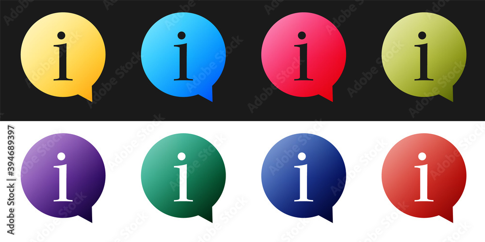 Set Information icon isolated on black and white background. Vector. Set Information icon isolated on black and white background. Vector.
