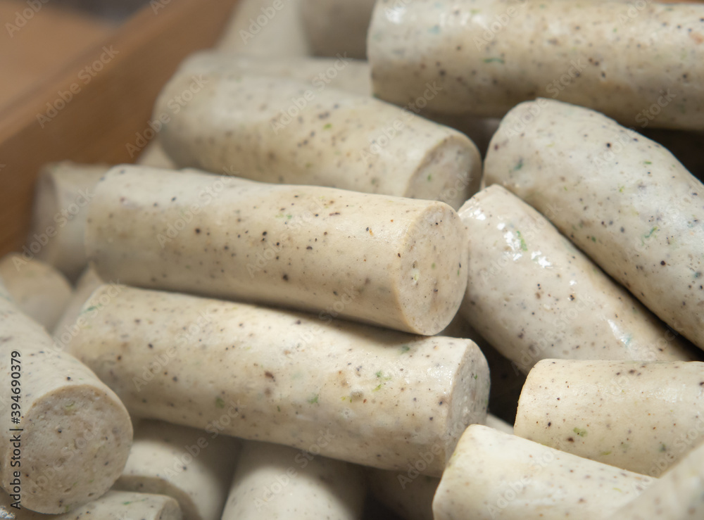 Φωτογραφία Vietnamese Pork Sausage for sale at Thai street food market.