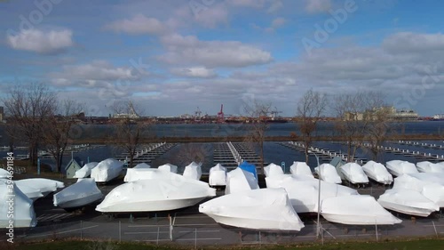 Boats being stored for winter 