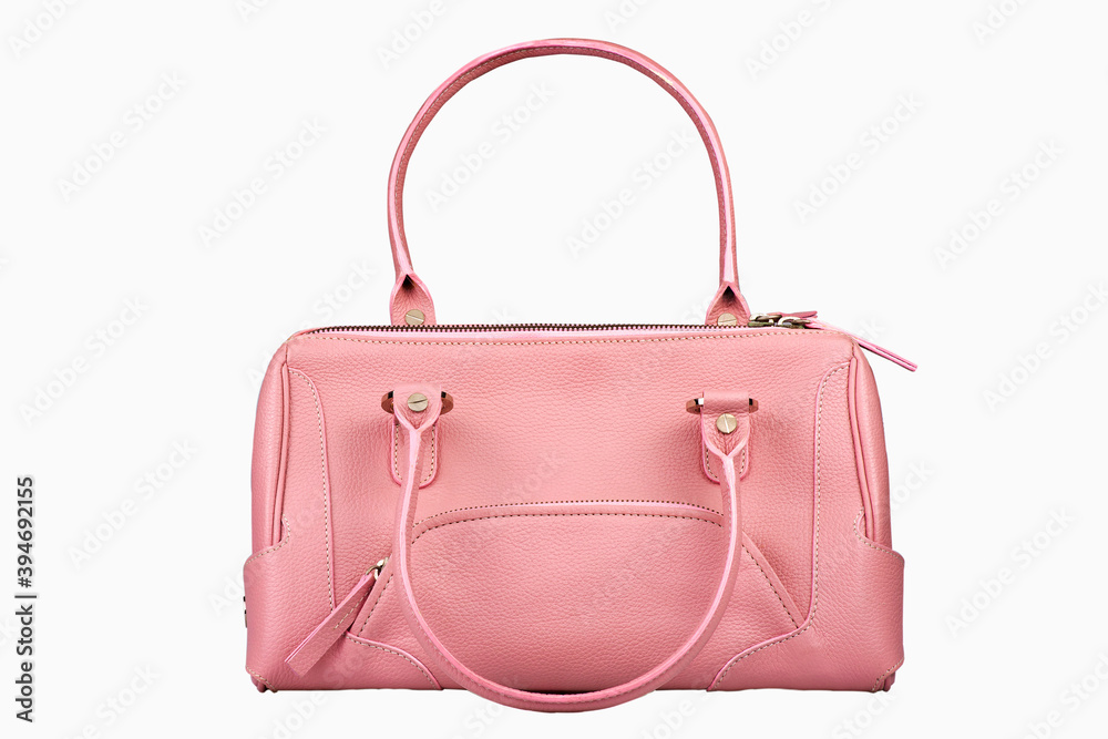 Pale pink lady handbag on white background Pale pink lady handbag on white background