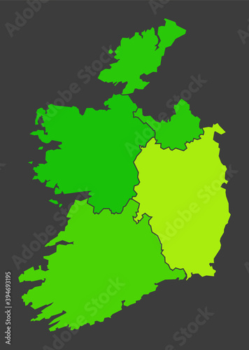Ireland population heat map as color density illustration