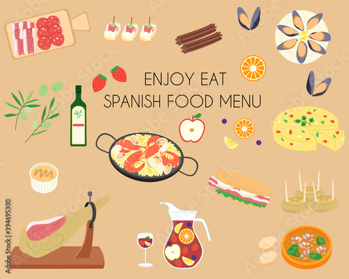 Spanish food menu icon