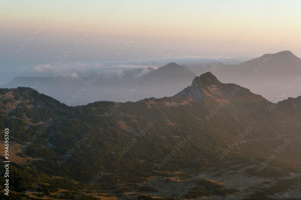 Sunset at Krottenkopf mountain, Estergebirge, Bavaria, Germany