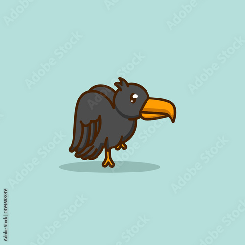 Cute crow flying in the sky