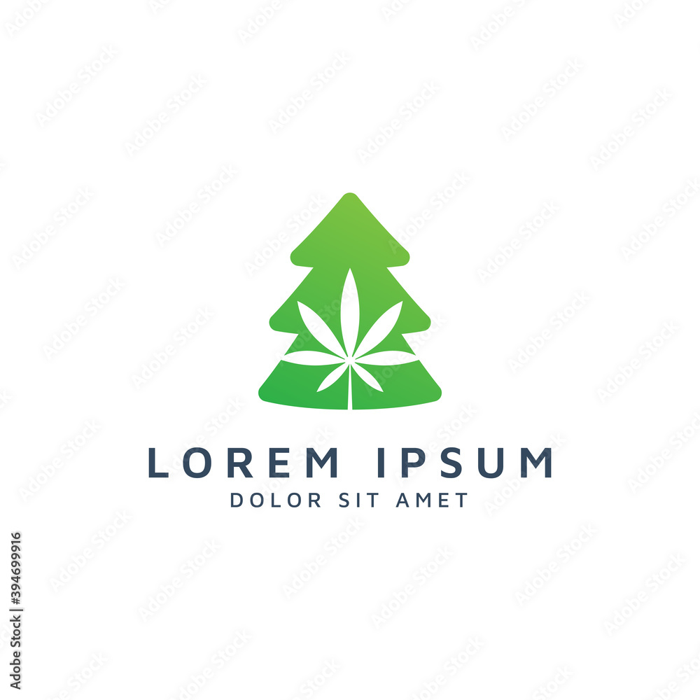 tree and cannabis negative space logo design tree and cannabis negative space logo design