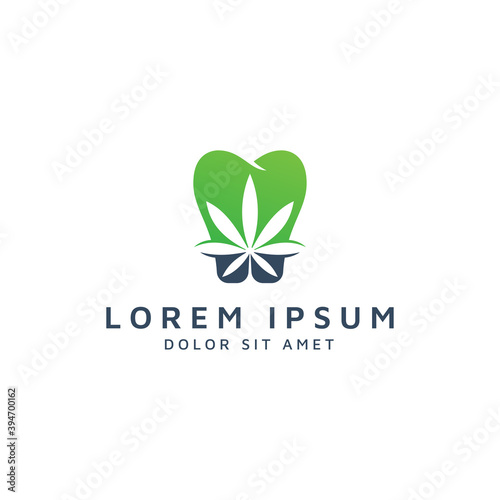 dental and cannabis negative space logo design