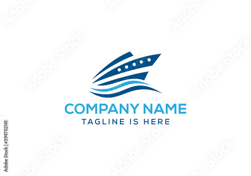 Ship logo, nautical sailing boat icon vector design, boat ship sea logo, Cruise ship Logo