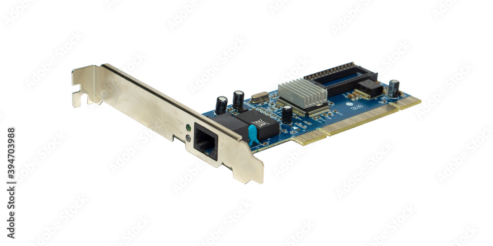 Computer network card for connecting a local network. An element of a