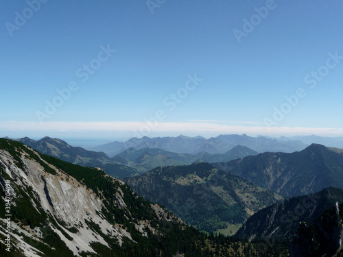 Mountain panorama from Rotwand mountain, Bavaria, Germany