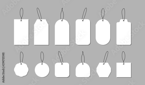 Tag set isolated icon in flat style. Price modern label vector