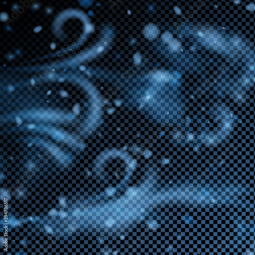 Winter snow storm transparent background.