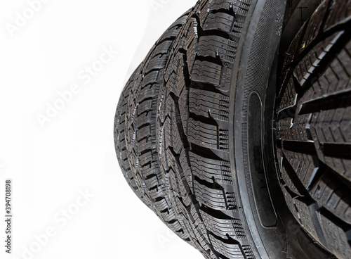 car tire on white background