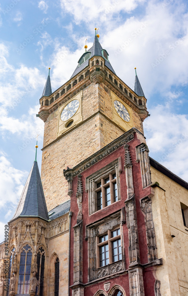 City Hall tower on Old Town square, Prague, Czech Republic