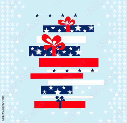 Christmas Gifts Painted in American Flag Colors