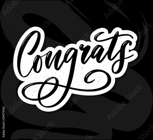 Congrats Congratulations card lettering calligraphy text Brush