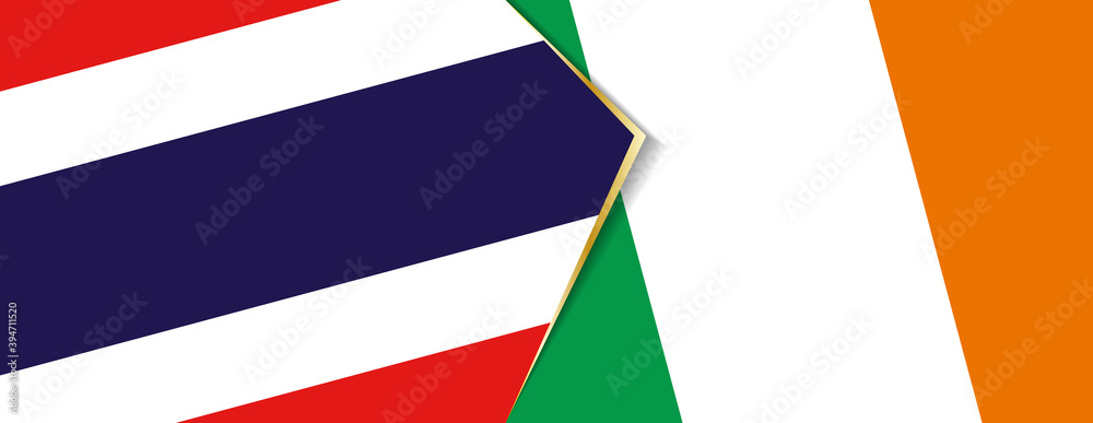 Thailand and Ireland flags, two vector flags. Thailand and Ireland flags, two vector flags.