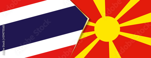 Thailand and Macedonia flags, two vector flags.