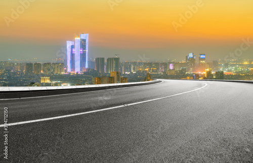 Expressway background and city scenery in Nanjing, China