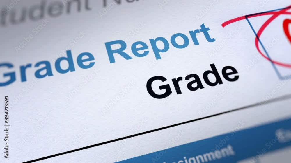 Animated Grade Report (A,B,C,D,F). All data on the Footage are Fictional, Created Especially for This Concept
Animated Grade Report (A,B,C,D,F). All data on the Footage are Fictional, Created Especially for This Concept