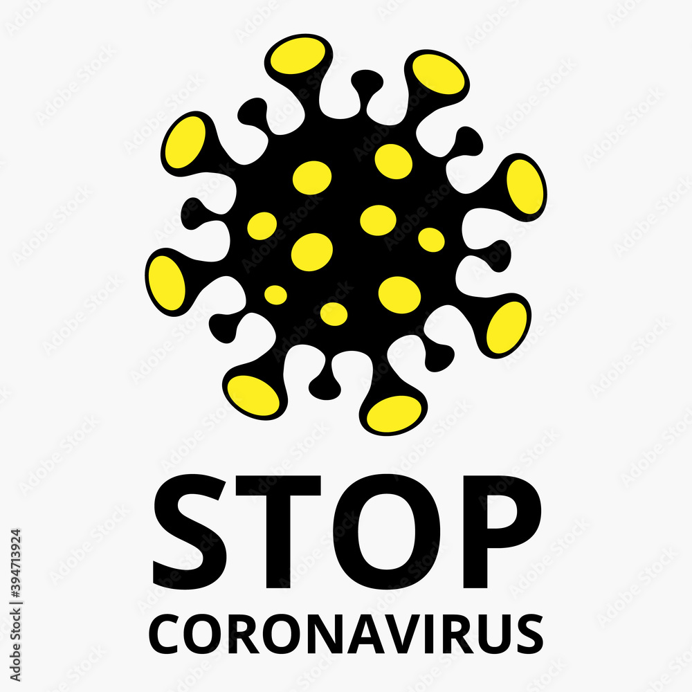 Warning sign of coronavirus stop COVID-19. Pandemic stop novel Coronavirus outbreak COVID-19.