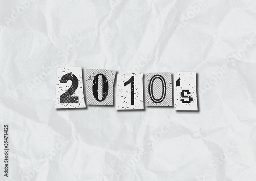 A black and white 2010's Punk Rock music style grunge text collage graphic illustration with copy space