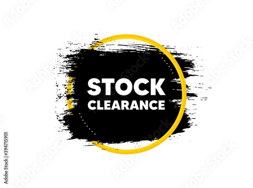 Stock clearance sale symbol. Paint brush stroke in circle frame. Special offer price sign. Advertising discounts symbol. Paint brush ink splash banner. Stock clearance badge shape. Vector photo