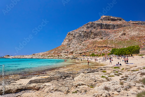 Beautiful seaview at the beach of the pirate island of Gramvousa.