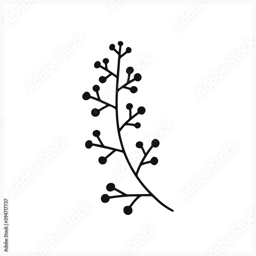 Doodle abstract flower icon isolatad on white. Hand drawing line art. Sketch flower. Outline vector stock illustration. EPS 10