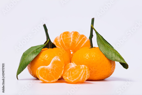 juicy tangerine on a white background